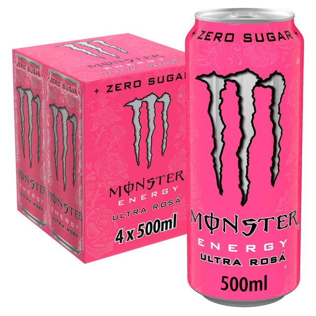 Coca-Cola Monster Energy Drink Ultra Rosa, 4 x 500ml