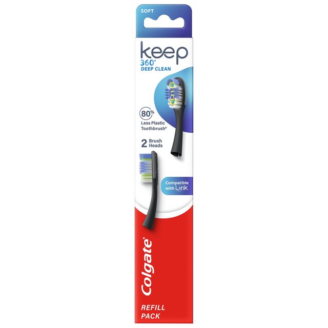 Colgate Keep Deep Clean Toothbrush Replacement Heads, 2 per Pack