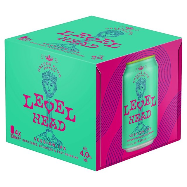 Greene King Level Head Session IPA Craft Beer Cans 4.0%, 4 x 330ml