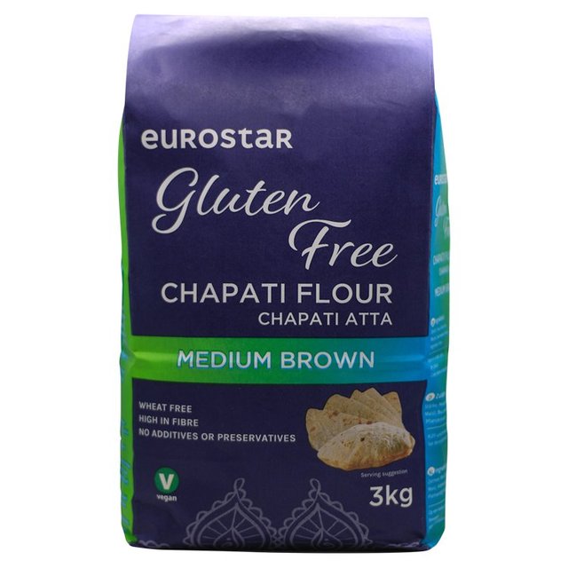 Eurostar Foods Eurostar Gluten Free Chapati Flour Medium Brown, 3kg