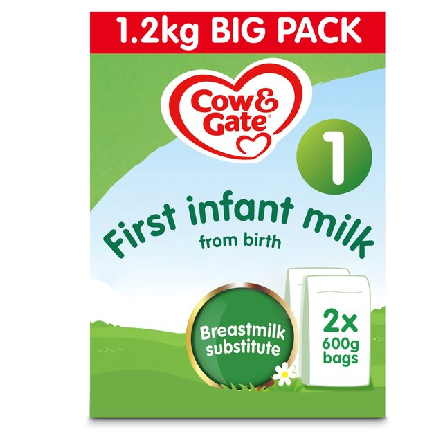 Cow & Gate First Powder Milk Maxi Pack, 2 x 600g