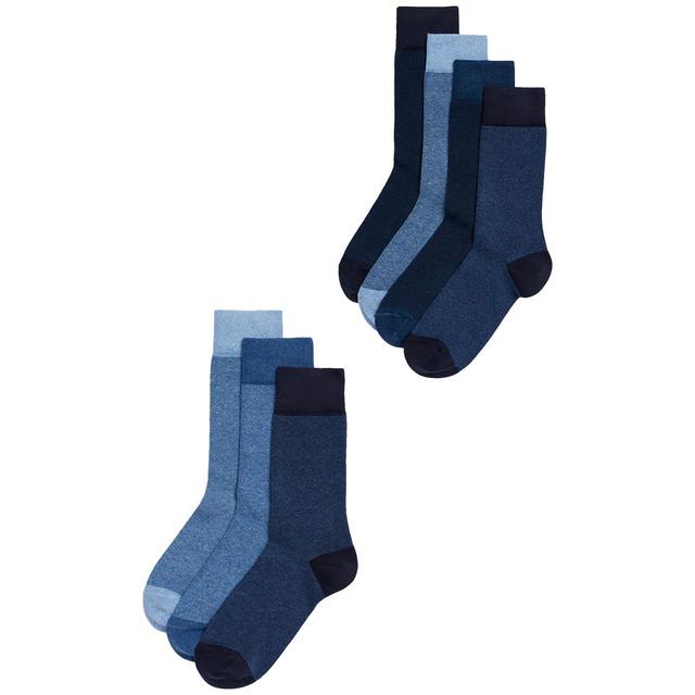 M & S Mens Collection 7pk Cool & Fresh Socks, Size 9-12 Denim Mix, 7prs