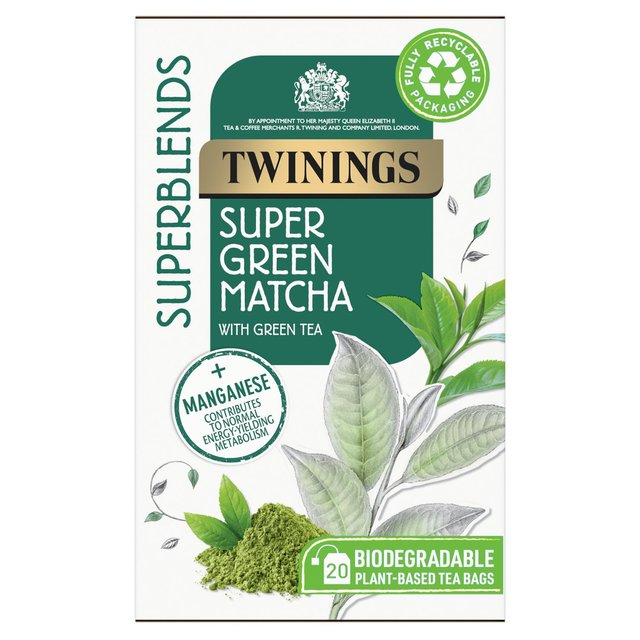 Twinings Superblends Super Green Matcha, 20 Tea Bags, 20 Per Pack