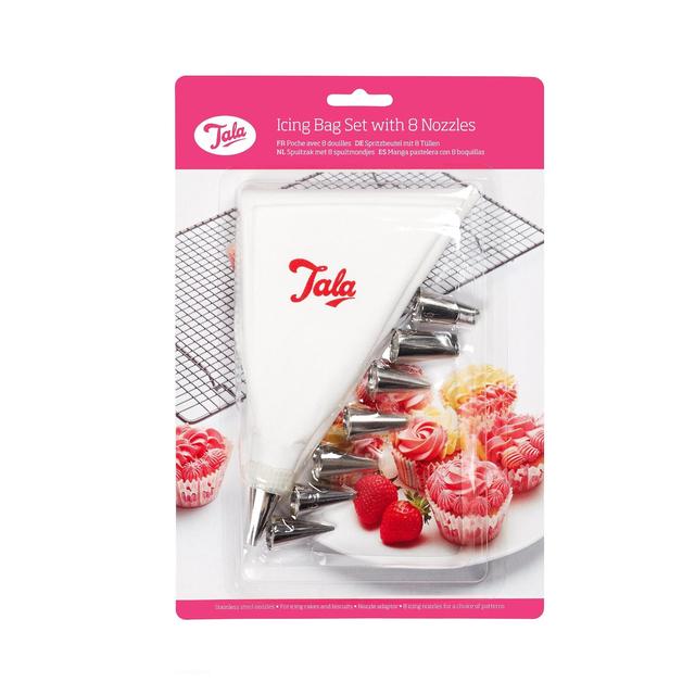 Tala Icing Bag Set With 8 Nozzles, 30cm