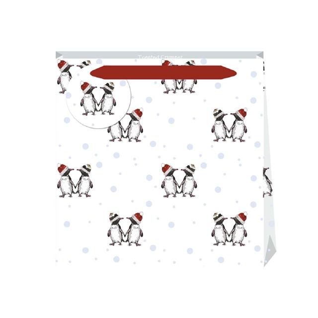 Swan Paper Mill Toasted Crumpet Penguins Small Gift Bag, 13x13x7cm