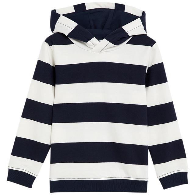 M & S Boys Pure Cotton Striped Hoodie, 4-5 Years