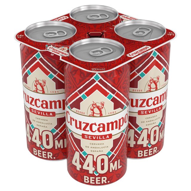 Cruzcampo Lager Beer Cans, 4 x 440ml