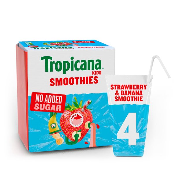 Tropicana Kids Strawberry & Banana Smoothie, 4 x 150ml