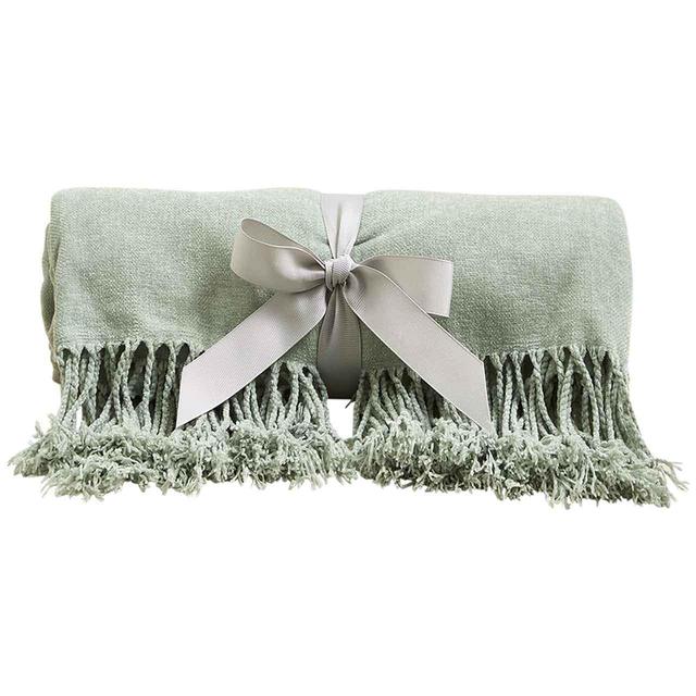 M & S Collection Chenille Plain Throw, One Size Sage