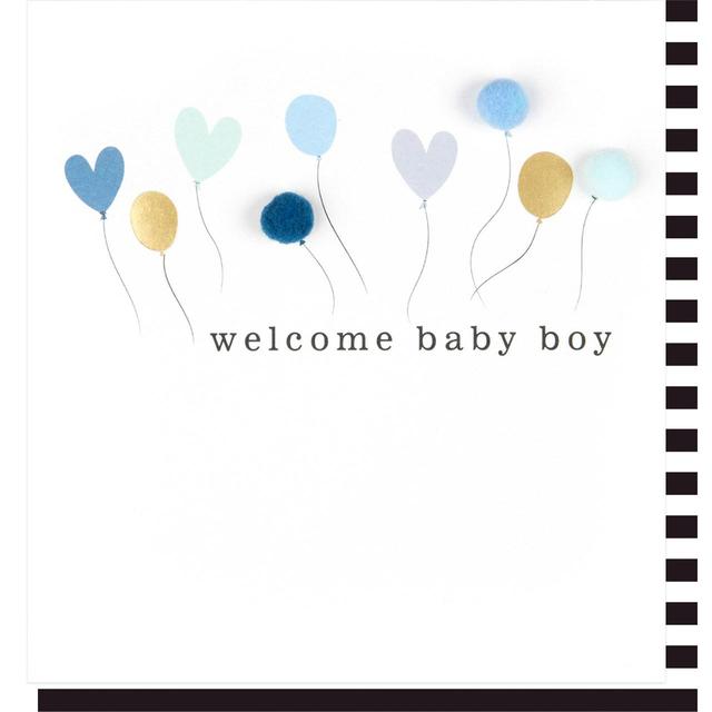 Caroline Gardner Balloons Welcome New Baby Boy Card