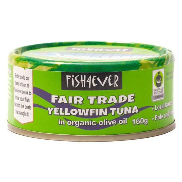 Fish 4 Ever Fairtrade Yellowfin Tuna in Organic Olive Oil 160g
