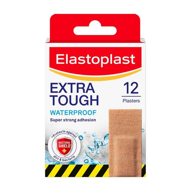 Elastoplast Extra Tough Waterproof Fabric Plasters 12s, 12 Per Pack