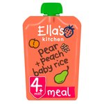 Ella's Kitchen Pear and Peach Baby Rice Baby Food Pouch 4+ Months