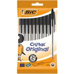 BIC Cristal Original Ballpoint Pens Black Pouch of 10