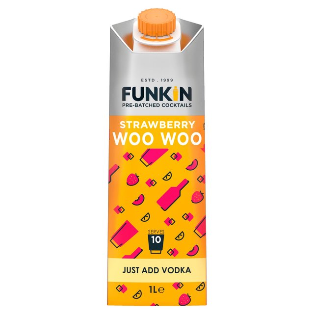 Funkin Strawberry Woo Woo Cocktail Mixer, 1L