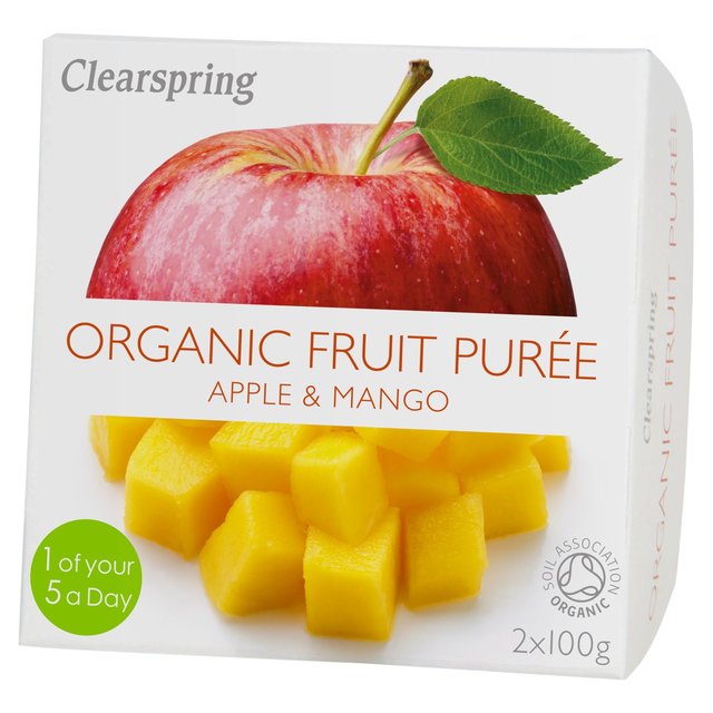 Clearspring Organic Apple & Mango Puree, 2 x 100g