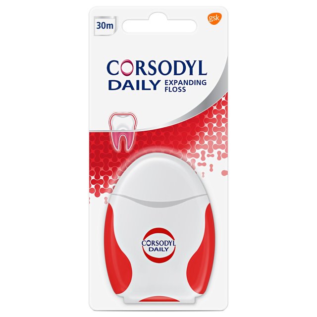 Corsodyl Expanding Floss Daily Plaque Removal For Healthy Gums, 30m