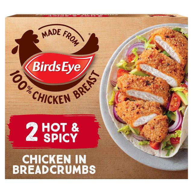 Birds Eye 2 Hot & Spicy Breaded Chicken Breast Steaks, 180g