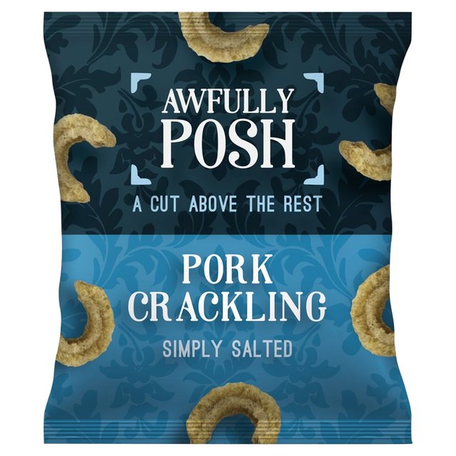 Awfully Posh Sea Salt Pork Crackling, 40g