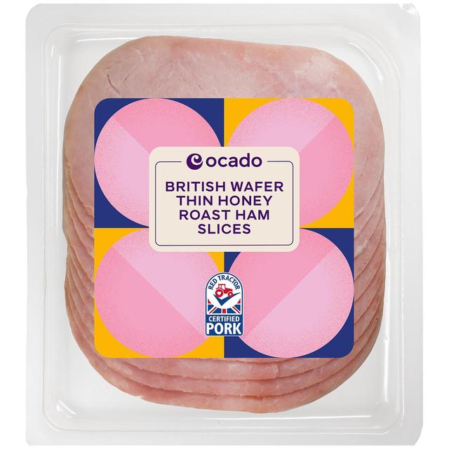 Ocado British Wafer Thin Honey Roast Ham No Added Water, 125g