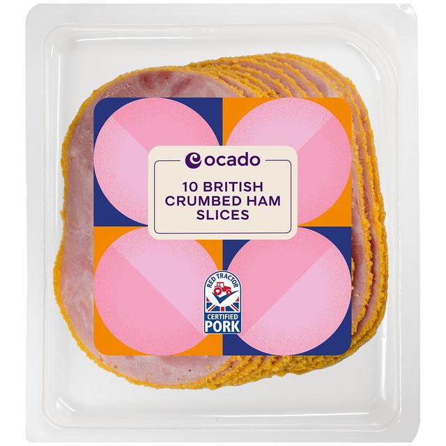 Ocado British Crumbed Ham 10 Slices No Added Water, 280g