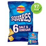 Walkers Squares Salt & Vinegar Multipack Snacks