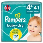 Pampers Baby-Dry Nappies, Size 4+ (10-15kg) Essential Pack 