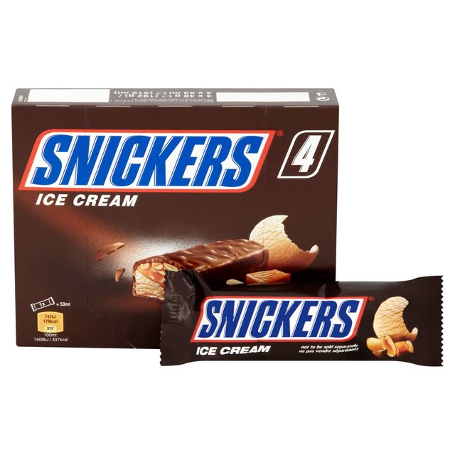 Snickers Ice Cream Bars, 4 x 53ml