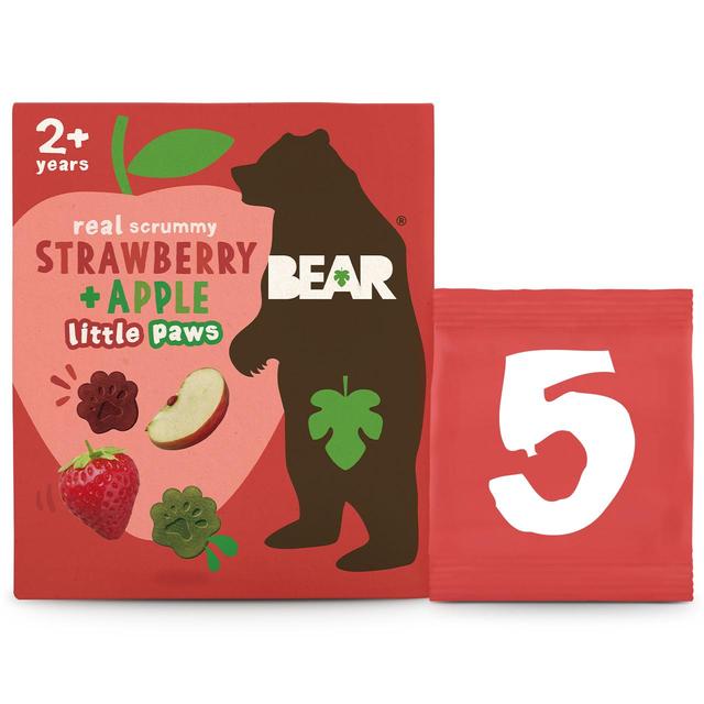 Bear Paws Fruit Shapes Strawberry & Apple 2+ Years Multipack, 5 x 20g