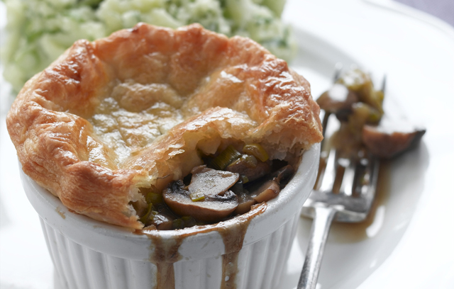 Ale and Mushroom Puff Pastry Pie with Champ