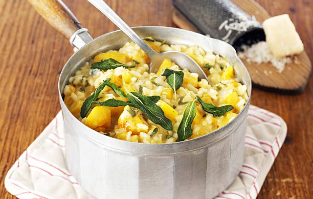 Butternut Squash Risotto with Sage and Blue Cheese