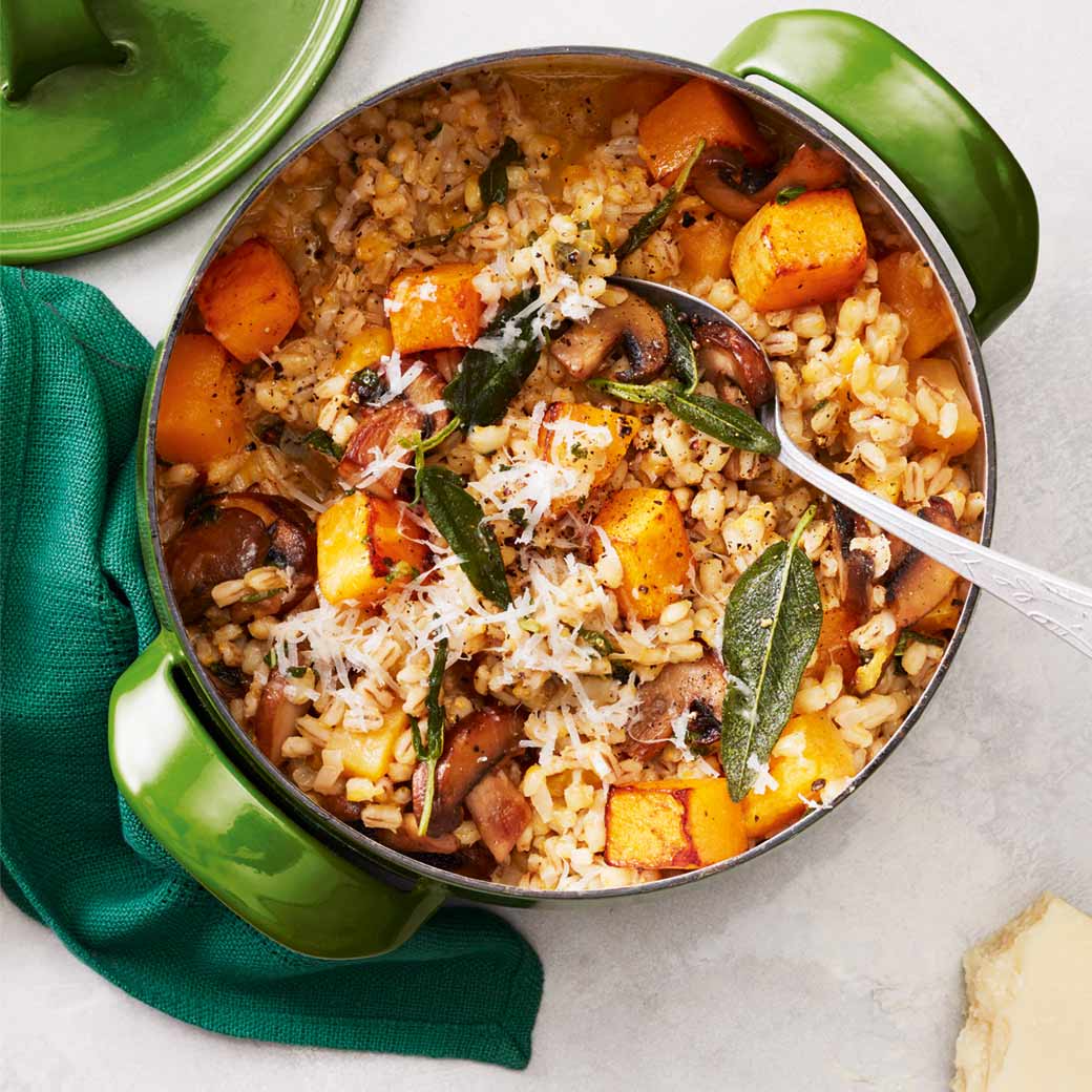 Mushroom, Butternut and Sage Pearl Barley Risotto Recipe | Recipes from ...