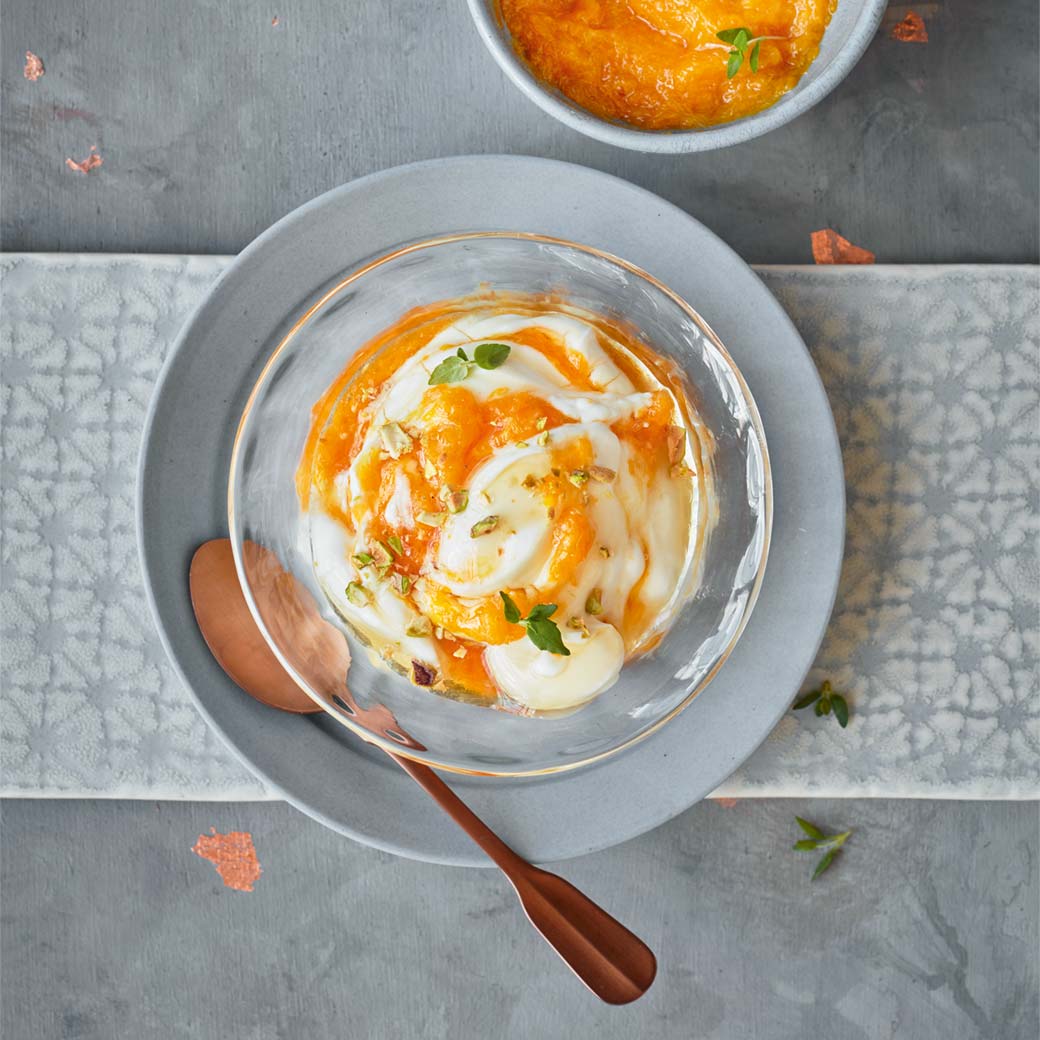 Clementine compote and yoghurt
