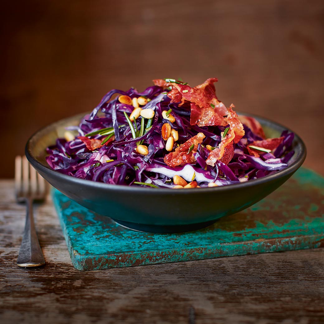 Warm Red Cabbage and Pancetta Salad