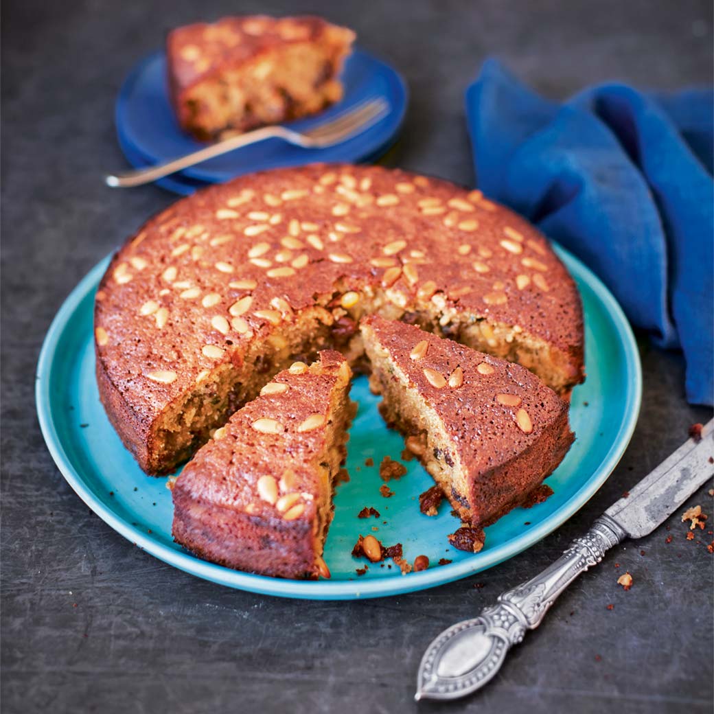 Courgette Cake with Pine Nuts, Lemon & Sultanas