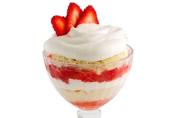 Golden Strawberries & Cream Trifles