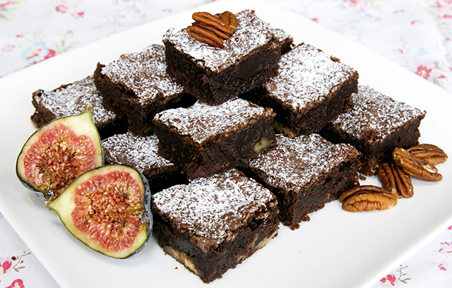 Chocolate Brownies with Figs & Pecans - Gluten Free
