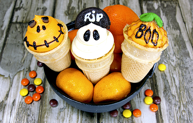 Halloween Ice Cream Cone Cupcakes 