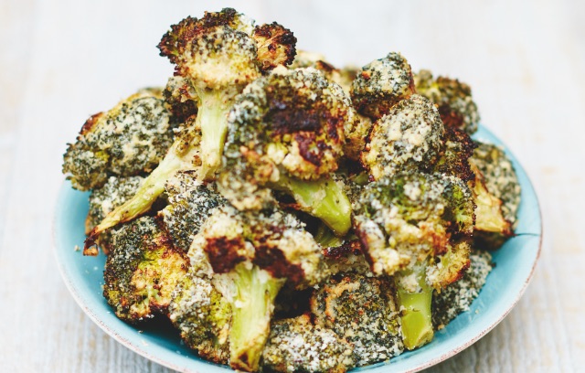 Roasted Broccoli with almonds and cardamom