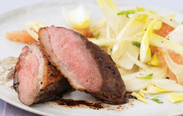 Duck with Pink Grapefruit and Chicory Salad