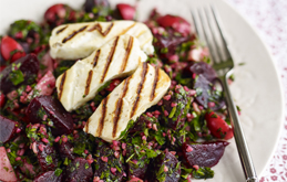 Beetroot Tabbouleh with Griddled Halloumi 