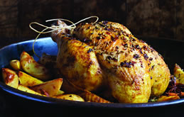 Spiced Moroccan Chicken with Lemon and Garlic Potatoes