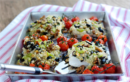 Roasted Cod & Cherry Tomatoes Topped with Celery, Walnut & Black Olive Stuffing