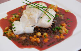 Cod with Puy Lentils