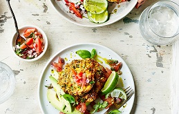 Madeleine Shaw's Sweetcorn Fritters with Tomato Salsa & Avocado
