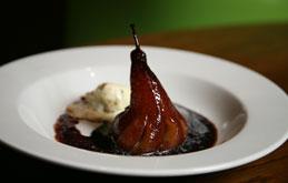 Poached Pears in Red Wine