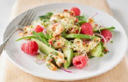 Oh my Goodness Prawn and Raspberry Salad