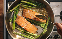 Pan Fried Salmon Fillet with Asparagus