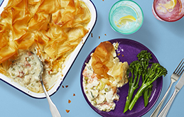Filo Topped Spiced Fish Pie