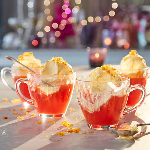 Campari and fresh orange jellies